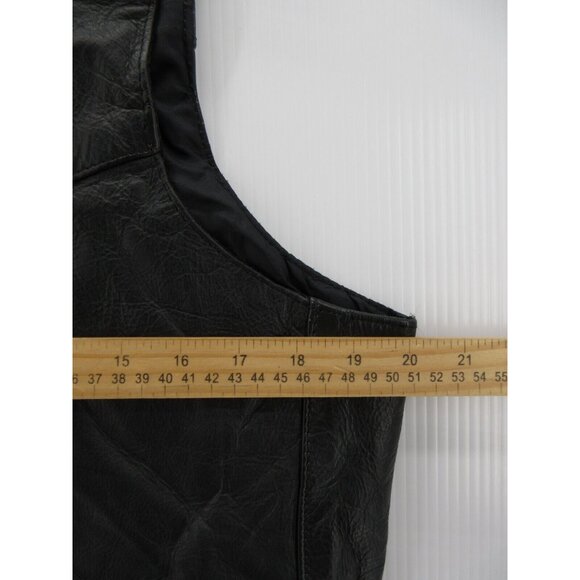 Unik Vest 42 Genuine Leather Jacket Motorcycle Western Snap Front * - Picture 4 of 11